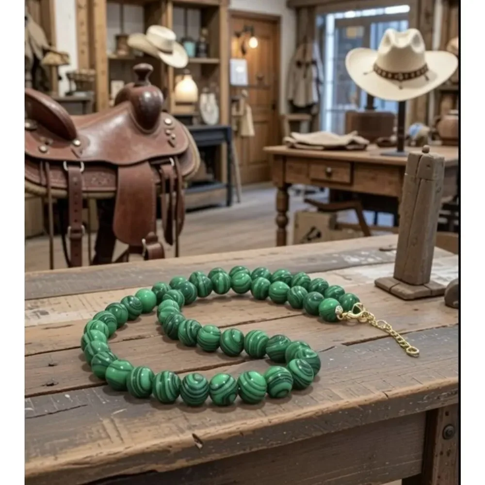 New Free People Stone Choker Necklace Sabrina stone western boho chain Green
